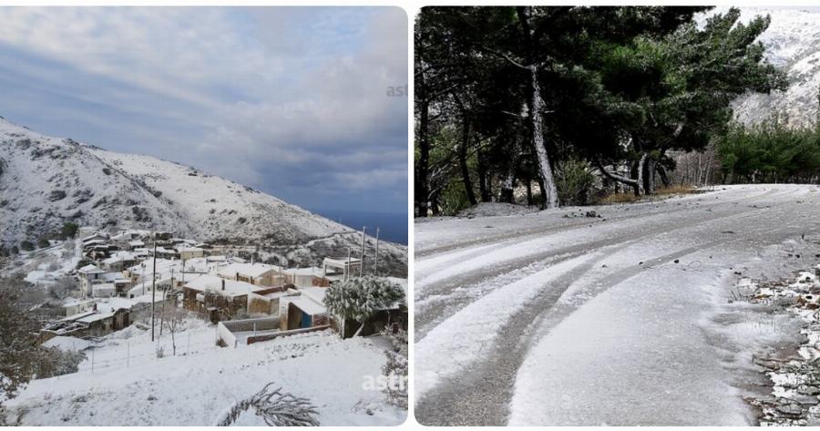 Κακοκαιρία στη Χίο: Κλειστοί δρόμοι και διακοπές ρεύματος εξαιτίας της σφοδρής χιονόπτωσης