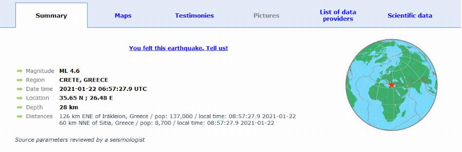 Κάσος σεισμός: Σεισμική δόνηση 4,5 ρίχτερ νωρίς το πρωί ανοιχτά της Κάσου