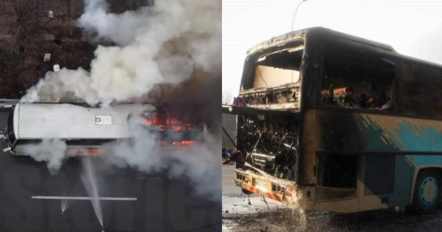 Μαρτίνο λεωφορείο: Τρόμος! Τουριστικό λεωφορείο τυλίχτηκε στις φλόγες (Βίντεο)