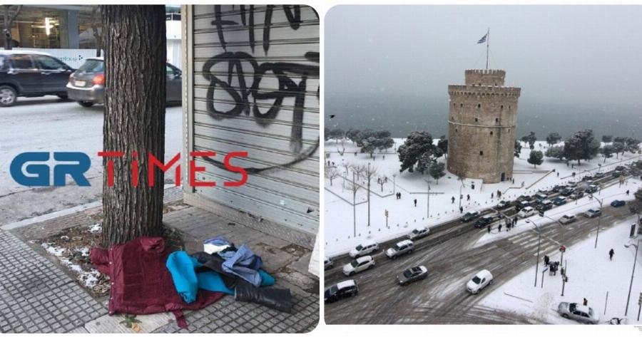 Καιρός Θεσσαλονίκη: Σοκ στην πόλη με γυναίκα που γδύθηκε και περπατούσε γυμνή στα χιόνια