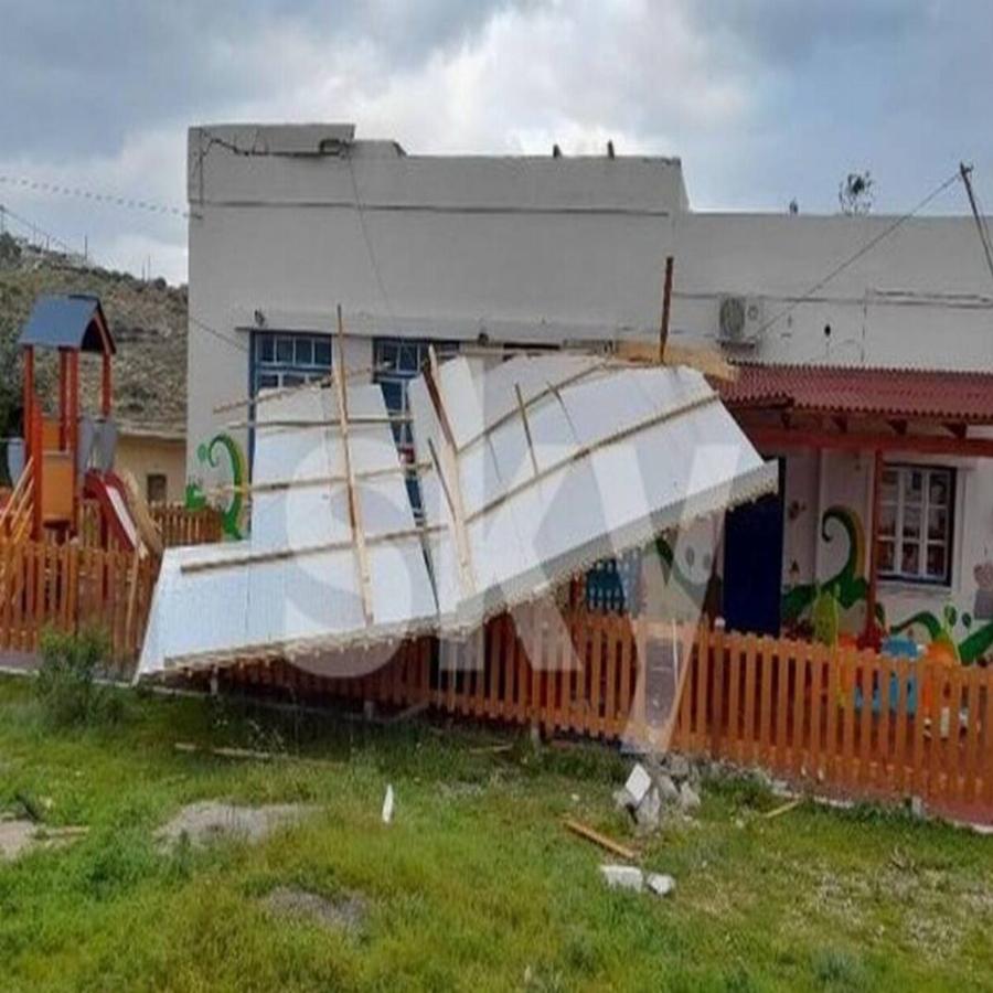 Κάσος: Κατέρρευσε η στέγη ενός νηπιαγωγείου! – Πολλά τα προβλήματα από την κακοκαιρία