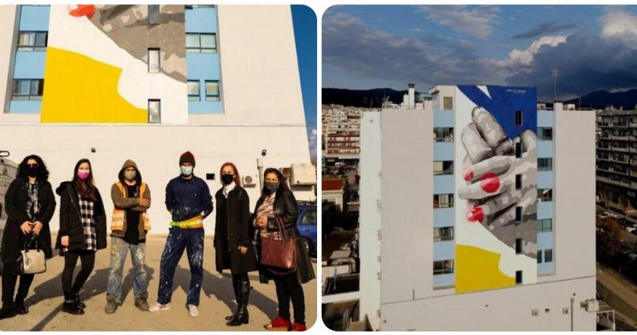 Ιπποκράτειο Θεσσαλονίκης: Γκράφιτι για τα παιδιά με ρευματοπάθειες στη νότια πλευρά του κτιρίου