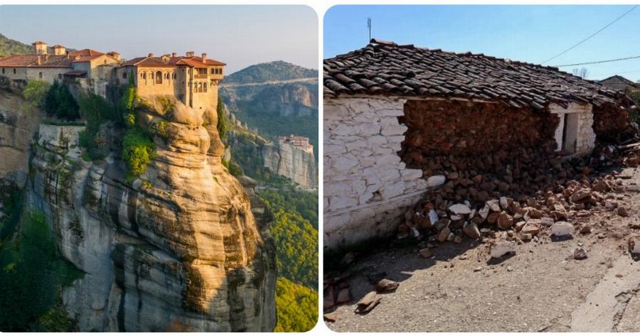 Μετέωρα: Από το σεισμό στην Ελασσόνα αποκολλήθηκε βράχος και έπεσε κοντά σε σπίτια