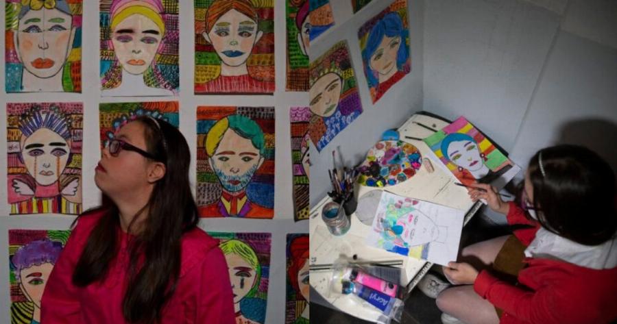 27χρονη με σύνδρομο Down: Μετέτρεψε το κλιμακοστάσιο της πολυκατοικίας που μένει σε γκαλερί τέχνης