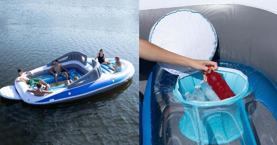 Φουσκώνει μόνη της σε μισή ώρα, χωράει μια ολόκληρη οικογένεια και έχει μέχρι και ψυγείο για τα ποτά μέσα