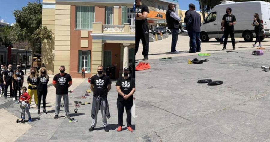 Ηράκλειο Κρήτης: Συμβολική διαμαρτυρία  με push ups στην πλατεία Ελευθερείας