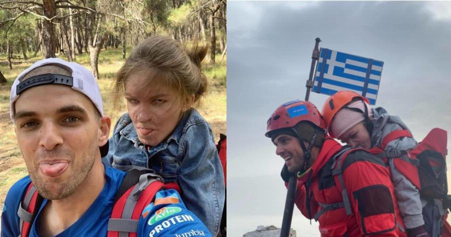 Η συγκινητική ιστορία του Μάριου και της Ελευθερίας – Την κουβάλησε μέχρι την κορυφή του Ολύμπου