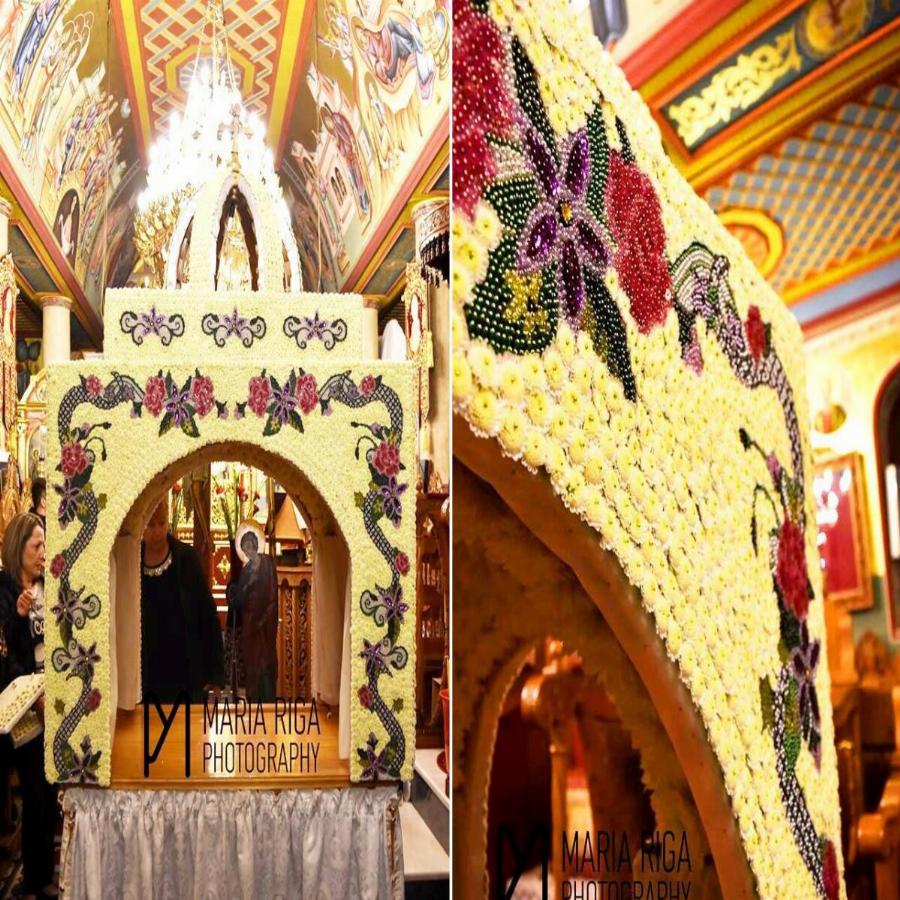 Χαλκιδική επιτάφιος: Έργο τέχνης ο Επιτάφιος στην Ουρανούπολη με 80.000 χάντρες και πέρλες και 20.000 χρυσάνθεμα