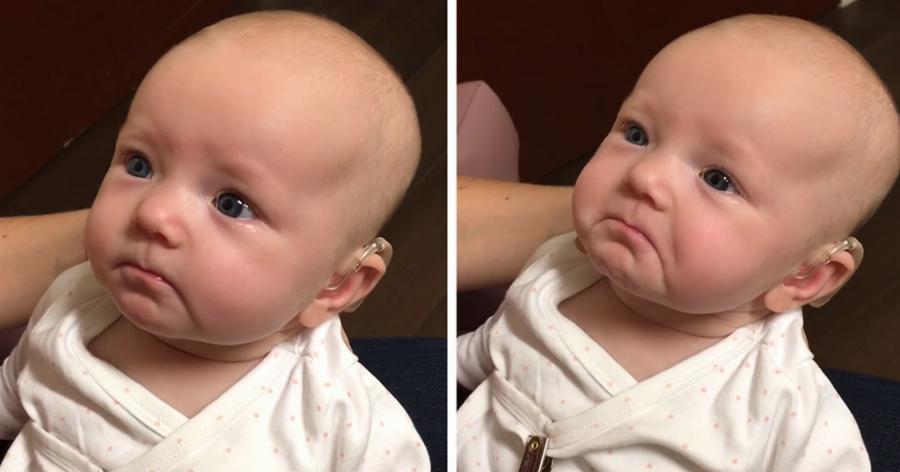 Κωφό μωρό ακούει την λέξη μαμά για πρώτη φορά με την βοήθεια ακουστικών