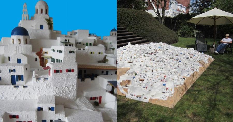 Σαντορίνη Μινιατούρα: Φιλλέληνας Ολλανδός την έφτιαξε στον κήπο του και θέλει όσο τίποτα να επισκεφτεί την Ελλάδα