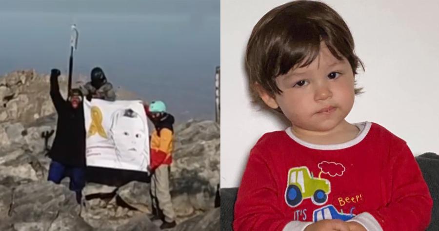 Ο πατέρας του μικρού Άγγελου με κακοήθη όγκο, ανέβηκε στον Όλυμπο και ύψωσε σημαία για όλα τα παιδιά με καρκίνο