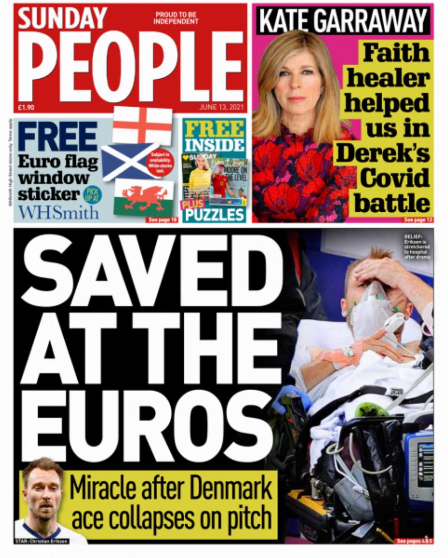 «Θαύμα ότι έζησε»: Τα πρωτοσέλιδα ευρωπαϊκών εφημερίδων για την κατάρρευση του Eriksen