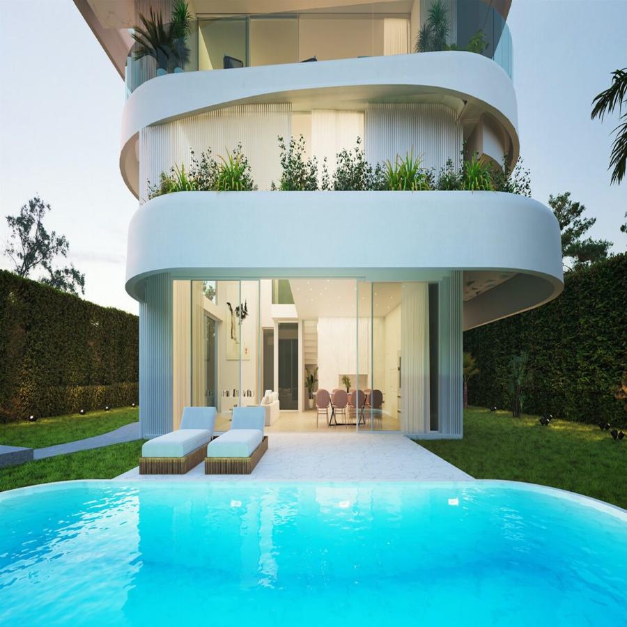 Υπερλούξ πολυκατοικία στη Γλυφάδα με πισίνα σε κάθε μπαλκόνι και εσωτερικό σαν μικρή βίλα