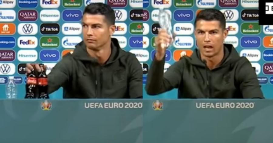 Ρονάλντο: Εκνευρισμένος απομάκρυνε τα μπουκάλια της Coca-Cola και φώναξε «Πίειτε νερό!»