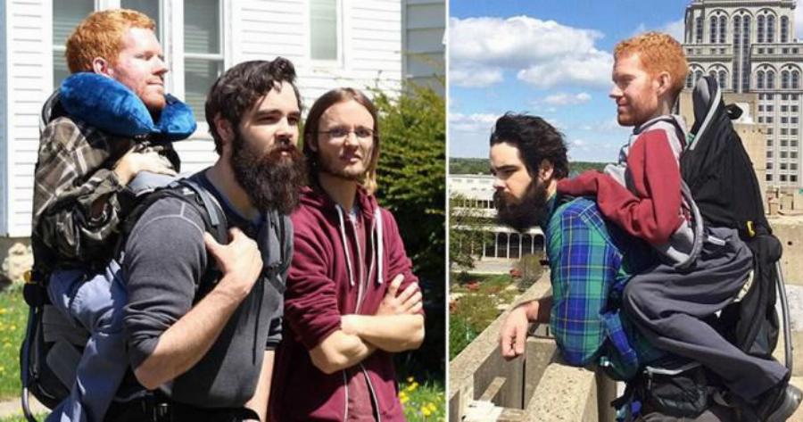 Παρέα κολλητών φίλων μετέφεραν τον ανάπηρο φίλο τους στην πλάτη σε όλο το ταξίδι στην Ευρώπη