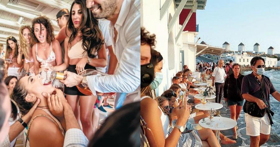 Δεν θα πιστεύετε στα μάτια σας όταν δείτε τον τρόπο που βρήκαν τουρίστες για να διασκεδάσουν στη Μύκονο