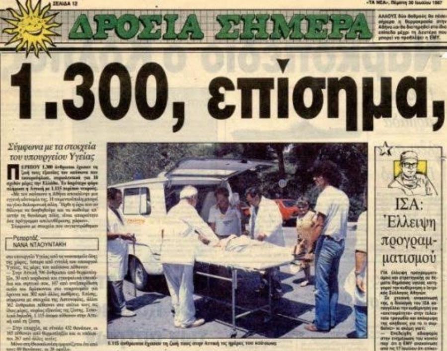 Έρχεται καύσωνας όμοιος του 1987 –  Τότε που είχε αφήσει πίσω του 4.000 νεκρούς