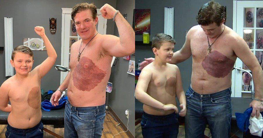 Πατέρας έκανε τατουάζ το ίδιο σημάδι με τον γιο του για να τον βοηθήσει να βρει τη χαμένη του αυτοπεποίθηση