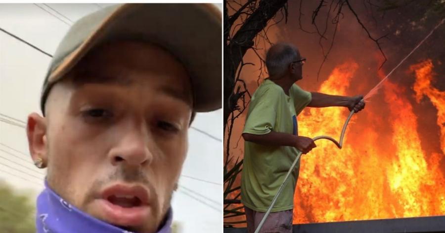 «Πήραμε κλαδιά και βαρούσαμε τις φλόγες»: Συγκλονίζει ο Τάσος Ξιάρχο που πήγε εθελοντής να σβήσει τις φλόγες