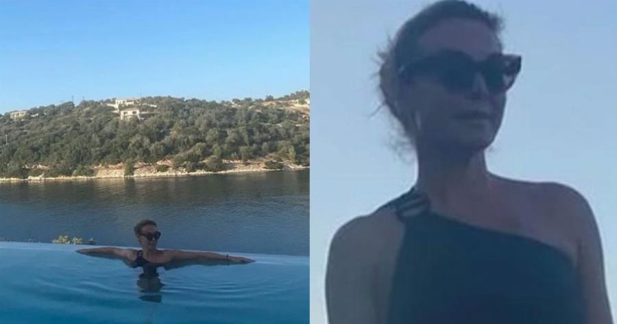 Τατιάνα Στεφανίδου: Ποζάρει στο Ιόνιο με το μαύρο ολόσωμο μαγιό στην άκρη ιδιωτικής πισίνας