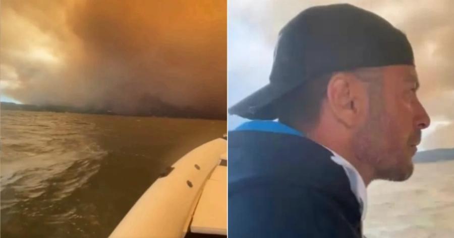 Γιώργος Αγγελόπουλος: Με το σκάφος του στο Πευκί Εύβοιας για να βοηθήσει τον κόσμο να φύγει