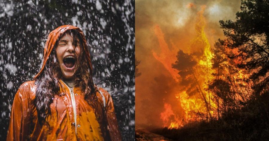 Βροχή στην Εύβοια: Την υποδέχτηκαν με πανηγυρισμούς και φωνές οι κάτοικοι