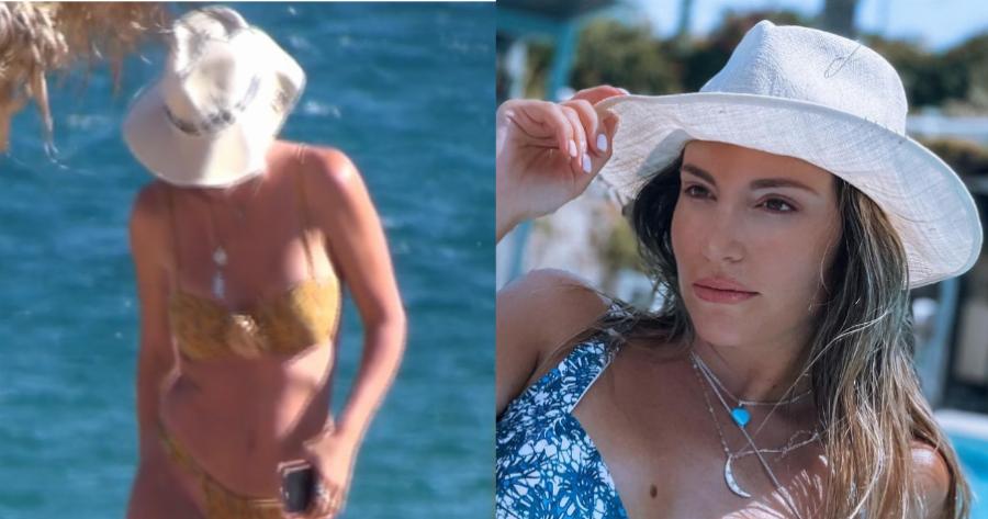 Η Αθηνά Οικονομάκου πιο εκθαμβωτική από ποτέ απολαμβάνει το μπάνιο της στη Μύκονο