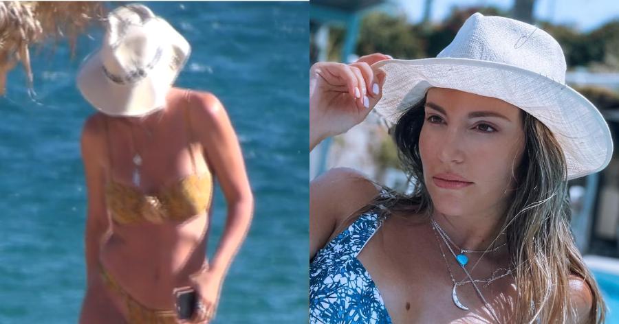 Η Αθηνά Οικονομάκου πιο εκθαμβωτική από ποτέ απολαμβάνει το μπάνιο της στη Μύκονο