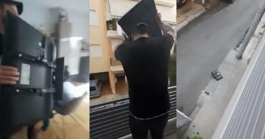 Έλληνας κουράστηκε να ακούει όλη την ημέρα για τον κoρονοϊό και πέταξε την τηλεόρασή του από το μπαλκόνι