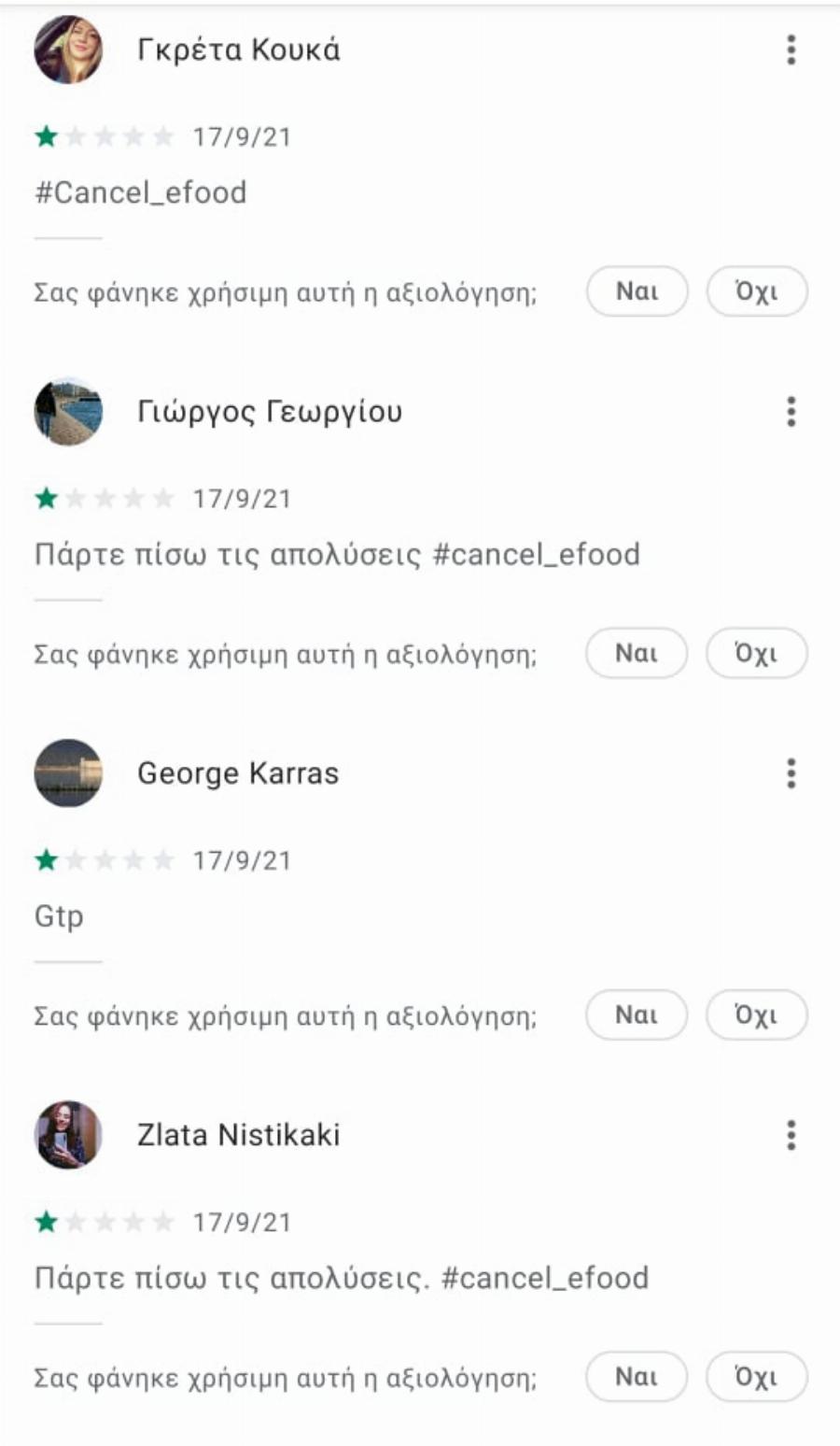 Πτώση μεγατόνων και χιλιάδες αρνητικά σχόλια: Από το 4,7 στο 2,9 το e-food