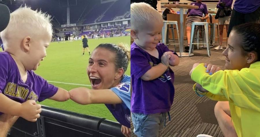 Η φωτογραφία με το πιο δυνατό μήνυμα: Αθλήτρια χωρίς χέρι συναντά μικρό αγόρι με την ίδια ιδιαιτερότητα