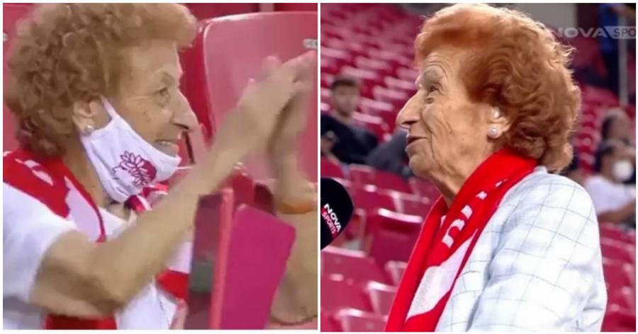92χρονη γυναίκα οπαδός του Ολυμπιακού εμβολιάστηκε για να βλέπει την ομάδα της στο Καραϊσκάκη