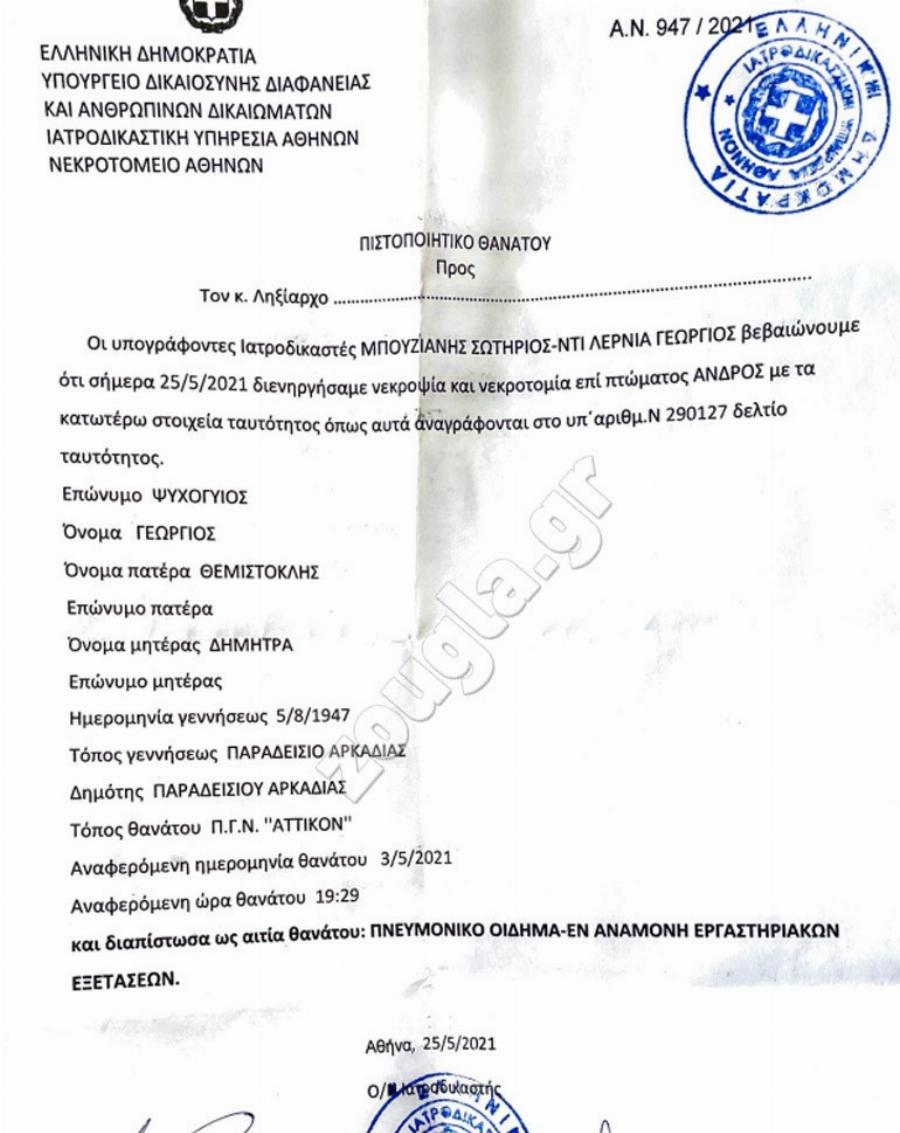 «Oι γιατροί αρνούνται να της κάνουν νεκροψία»! – Παραμένει για 111 μέρες άταφη στο Αττικόν