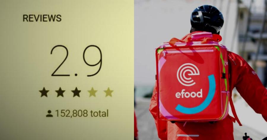 Πτώση μεγατόνων και χιλιάδες αρνητικά σχόλια: Από το 4,7 στο 2,9 το e-food