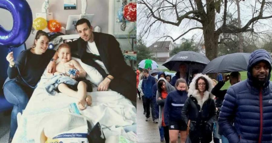 Ουρά ανθρωπιάς: 5.000 άτομα περίμεναν στη βροχή  για να δουν αν μπορούν να σώσουν ένα 5χρονο αγοράκι με καρκίνο