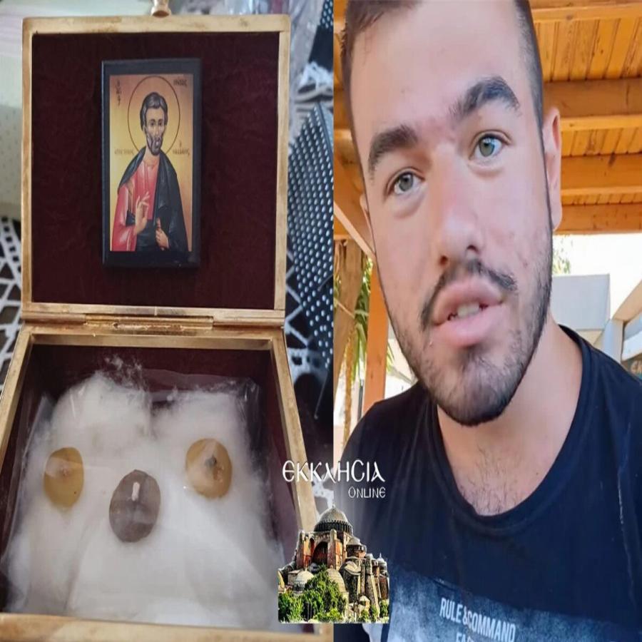 Συγκλονίζει το μέγα θαύμα: Κόλλησε η μπλούζα στην εικόνα του Αγίου Ιούδα Θαδδαίου
