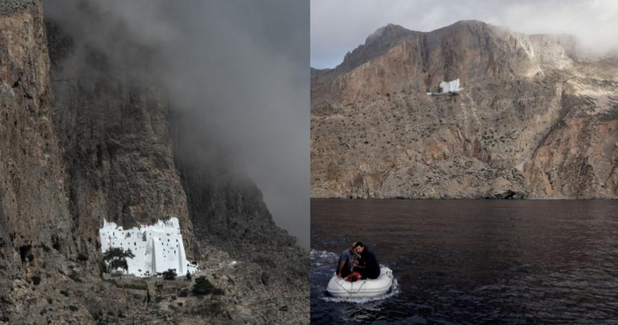 Η Μονή της Παναγίας της Χοζοβιώτισσας στην Αμοργό κρεμασμένη στον γκρεμό