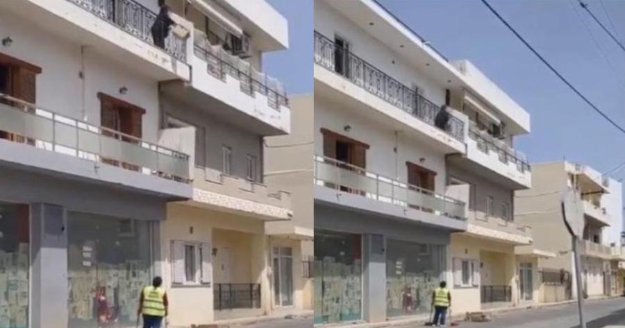 Πετάει σκουπίδια από τον 2ο λέγοντας στην καθαρίστρια «δουλειά σου είναι»