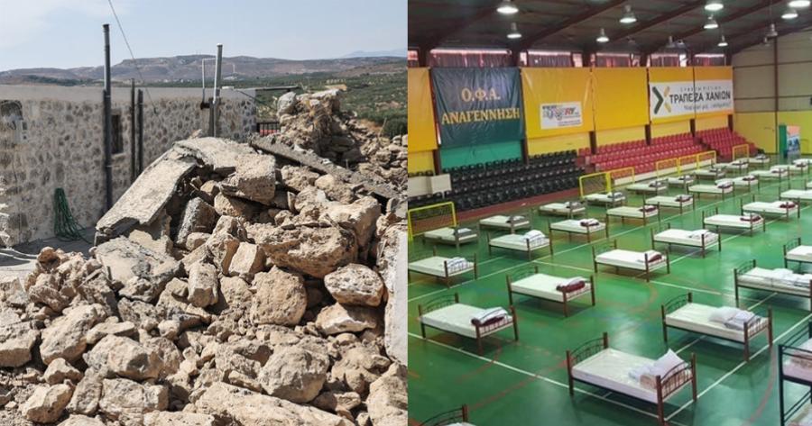 Κρούσματα γαστρεντερίτιδας στους άστεγους σεισμοπαθείς του Εγκέλαδου στο Αρκαλοχώρι: Δύο οικογένειες σε 48ωρη καραντίνα