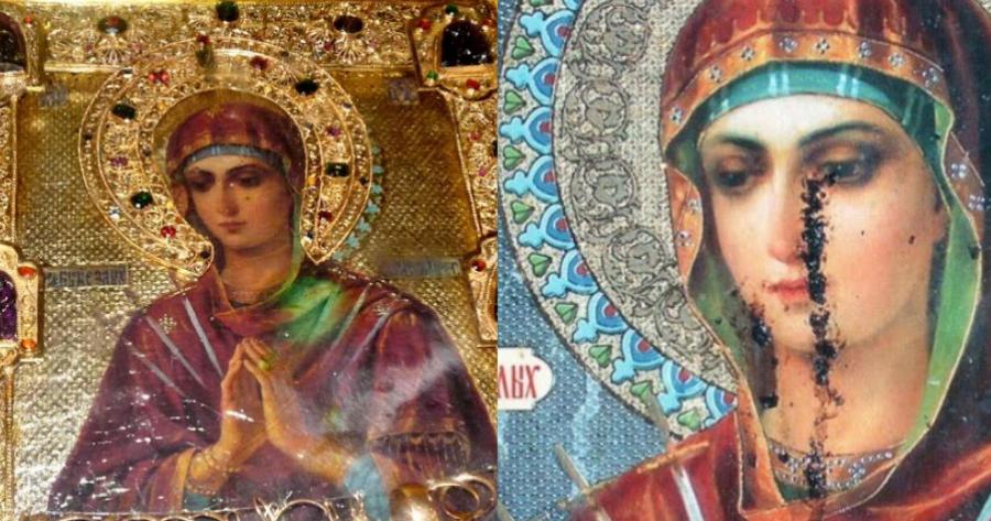 Τρεις προσευχές στην θαυματουργή εικόνα μυροβλυτισσα «Απολύσασα τας σκληράς καρδιάς»