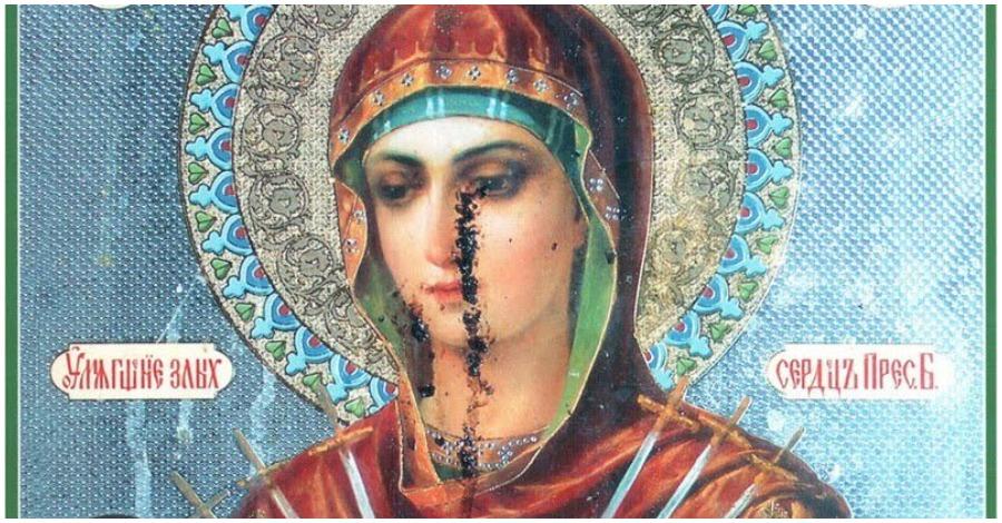 Τρεις προσευχές στην θαυματουργή εικόνα μυροβλυτισσα «Απολύσασα τας σκληράς καρδιάς»