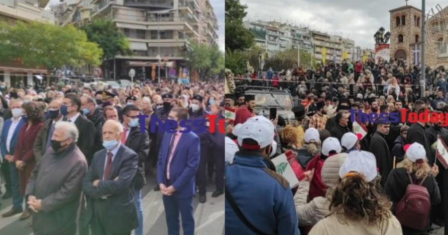 Τεράστιος συνωστισμός πιστών στη λιτανεία του Αγίου Δημητρίου