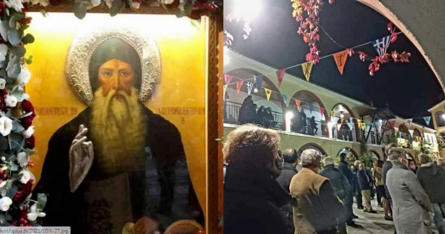 Εύβοια: Πλήθη λαού στην μονή του Οσίου Δαυίδ- Το μοναστήρι που σώθηκε από την φωτιά