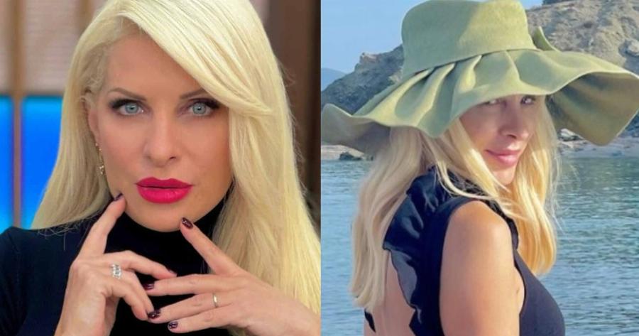 Σαν γοργόνα μέσα στο κρύο: Η πόζα της Ελένης Μενεγάκη αρχές Νοεμβρίου με ολόσωμο, μαύρο μαγιό