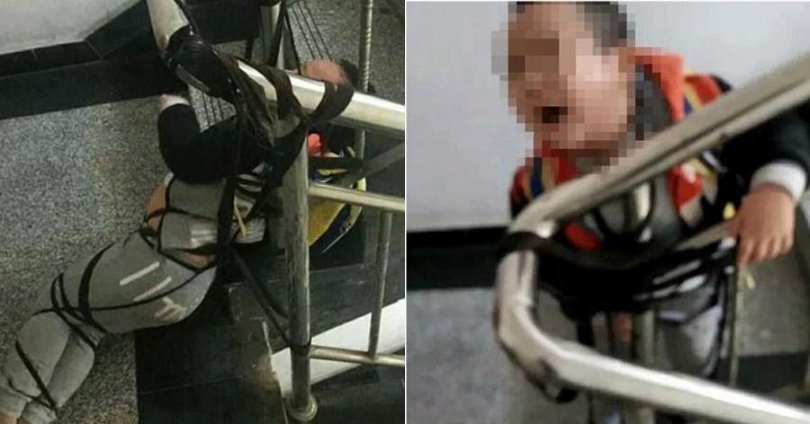 Μάνα έδεσε στη σκάλα τον 3χρονο γιο της και έστειλε τις φωτογραφίες στον πρώην άντρα της επειδή δεν της έδωσε διατροφή