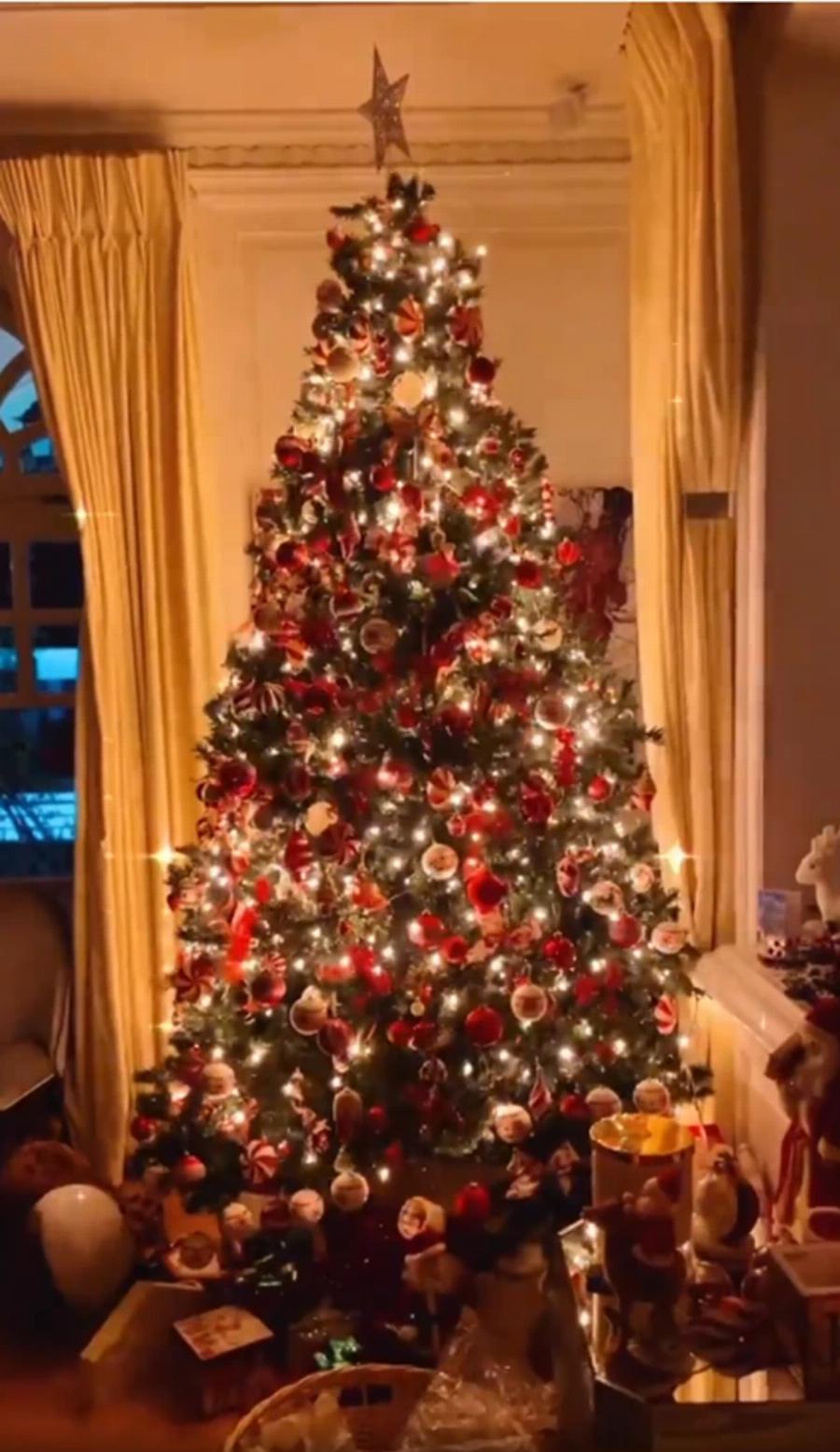 Μαριέττα Χρουσαλά: Το εντυπωσιακό, πανάκριβο στολισμένο σπίτι και το πανύψηλο Χριστουγεννιάτικο δέντρο στο σαλόνι