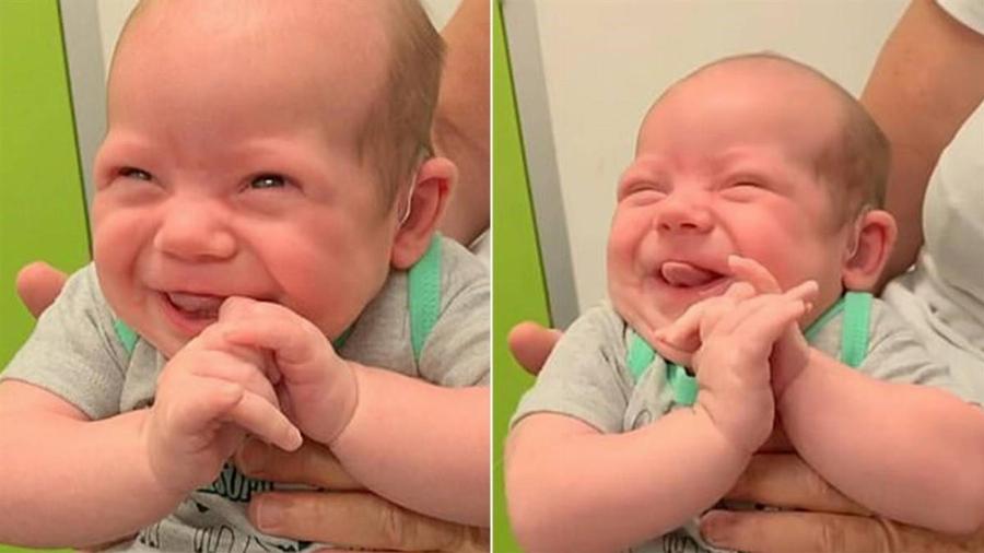 Μωράκι με πρόβλημα ακοής ακούει για πρώτη φορά τη φωνή της μαμάς του