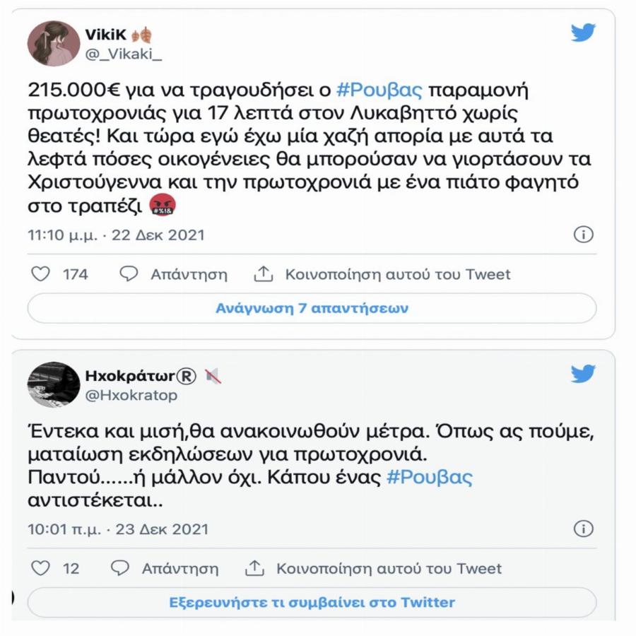 215 χιλιάδες ευρώ για 17 λεπτά: Οργή στο twitter για τον Σάκη Ρούβα