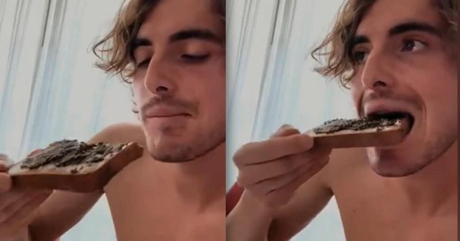 Ο Στέφανος Τσιτσιπάς τρώει ψωμί με χαβιάρι και ακούει τον εθνικό ύμνο της Ρωσίας