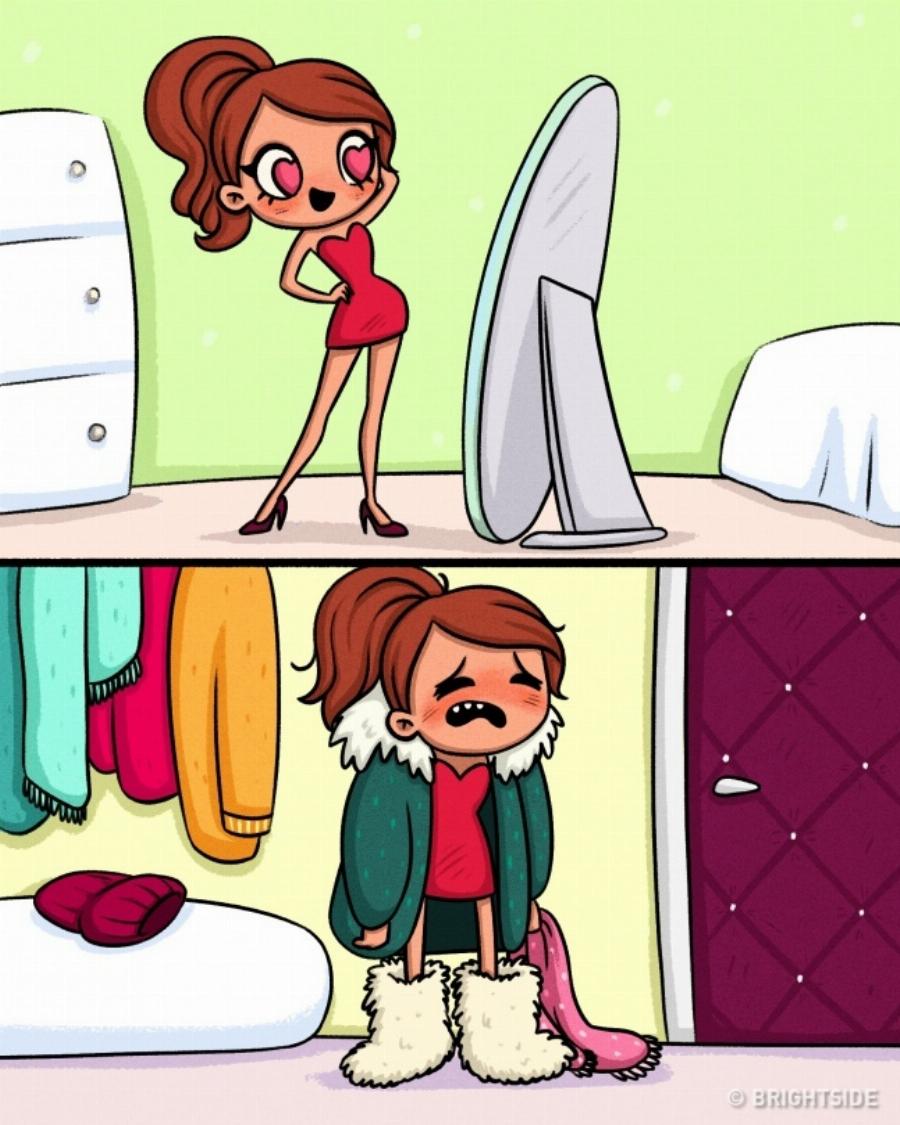 Δύσκολη η ζωή των γυναικών το χειμώνα: 15 σκίτσα που το αποδεικνύουν